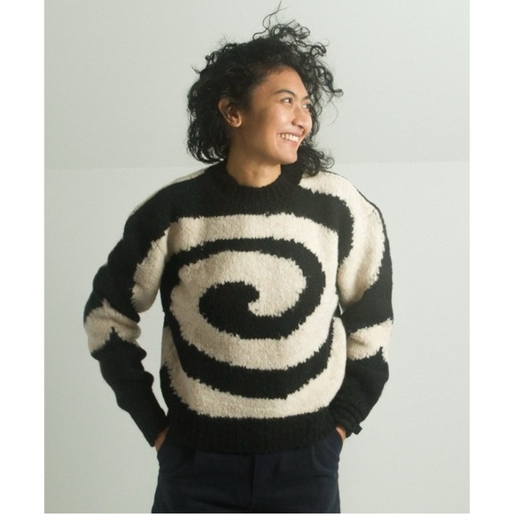 Paloma Wool Twister Pullover - Black White Wool Alpaca Swirl Knit Sweater sz S - Picture 10 of 12